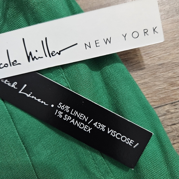 New Nicole Miller New York Kelly Green High Rise Wide Leg Pants Size 6 Work Chic - Picture 5 of 10